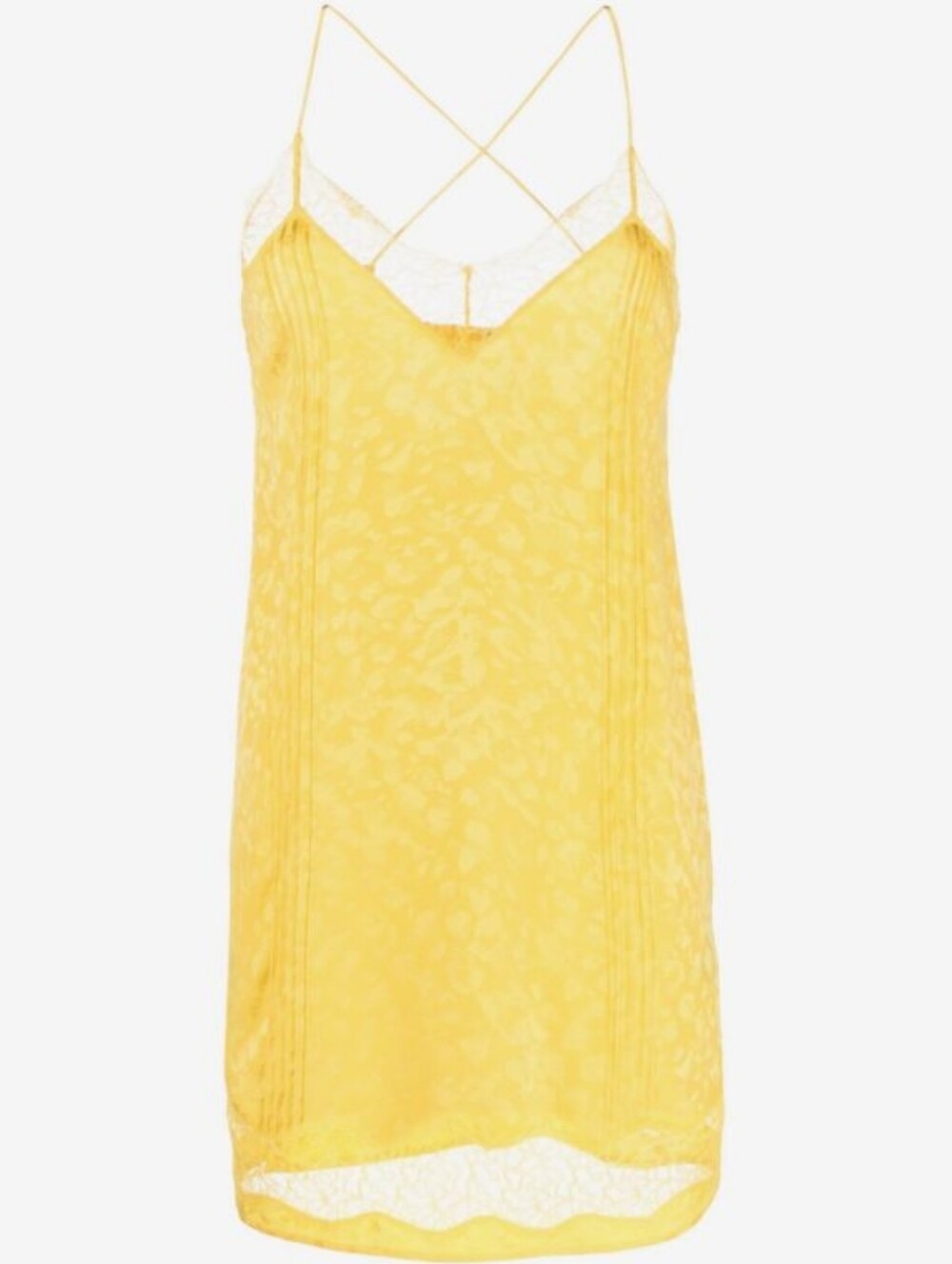 NWOT Zadig & Voltaire Sunflower Yellow Silk Lace Trim Dress - Picture 3 of 4